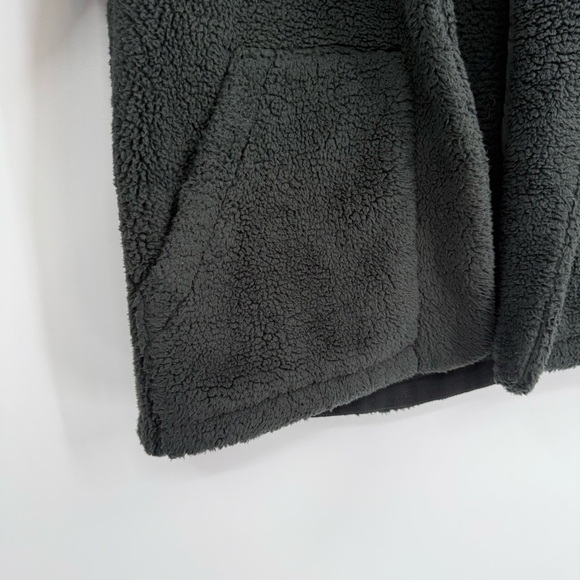 REI Co-Op Women’s Nook Cardigan Jacket Sherpa Fuzzy Teddy Size XS Gray Charcoal - Picture 6 of 9